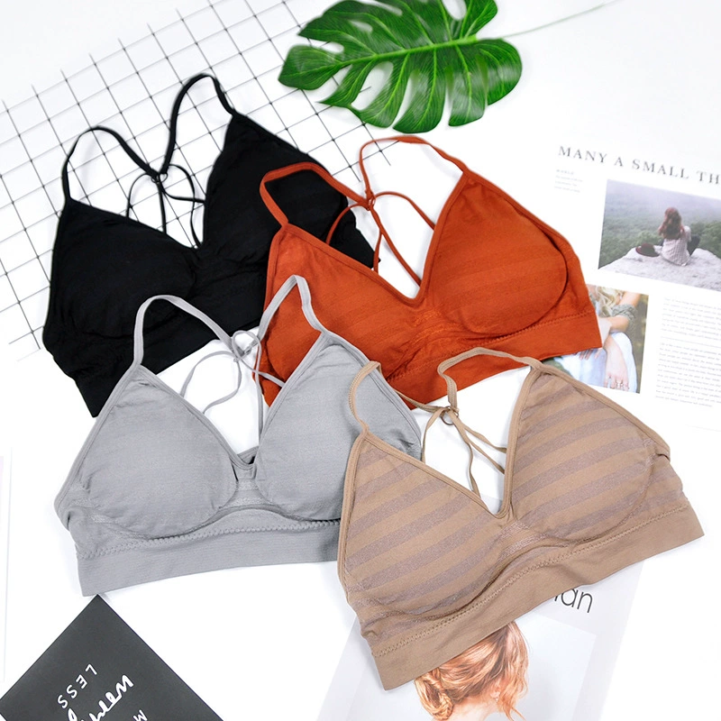 Summer sexy tube top, push up T-shirt, wireless bra, yoga clothing, underwear, vest