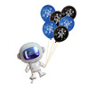 Astronaut, space balloon, black blue round decorations