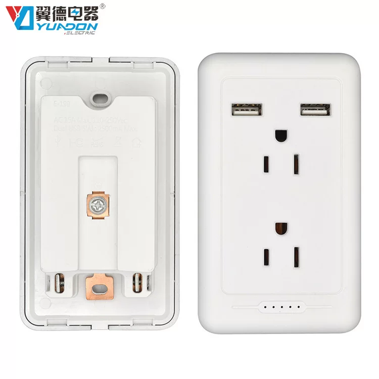 Yuadon двойной USB американская настенная розетка, производитель, 15A европейско-американская сертифицированная настенная розетка