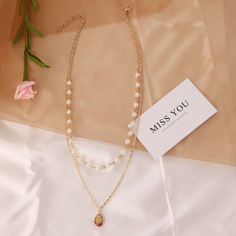 Fashion Pearl Semi-precious Stones Multilayer Necklace Wholesale display picture 4