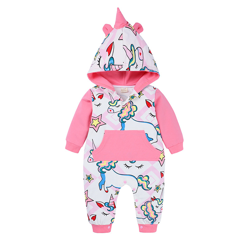 European And American Children's Clothing Amazon Spring And Autumn Dinosaur Style Romper Ins Baby Romper Cross-border Baby One-piece Wholesale