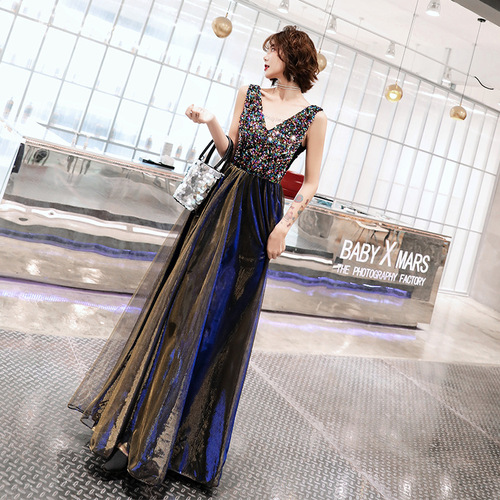 Evening dresses abito da sera Banque Banquet evening dress celebrity long dress air queen