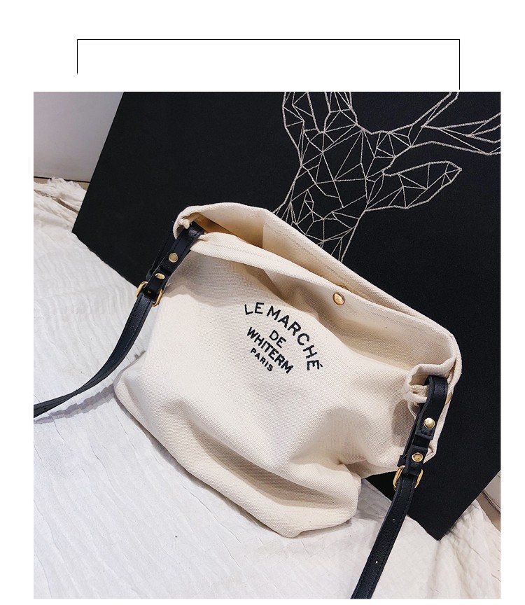 Manufacturer Sale Canvas Women 2021 Summer New Simple Korean Single Shoulder Crossbody Personalized Printed_voghion.com