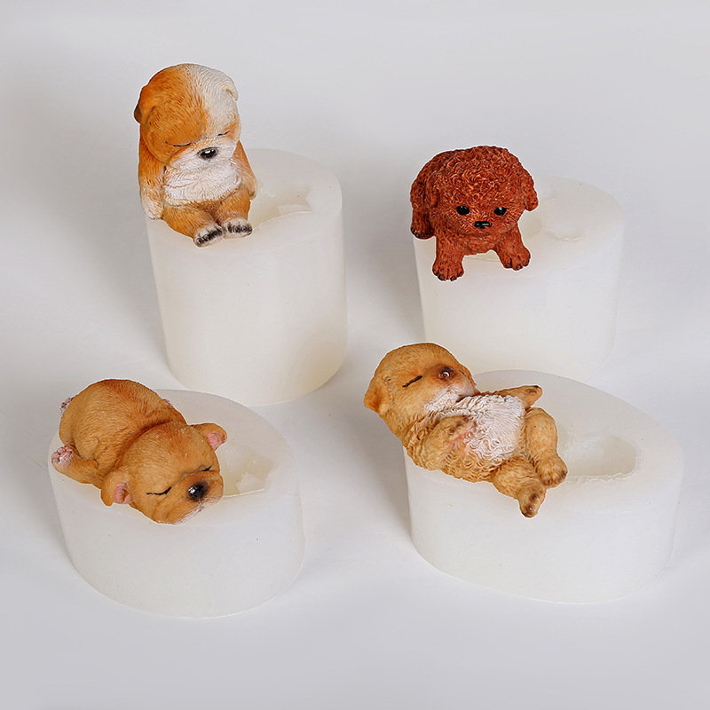 3D бульдог мусс торт силиконовая форма DIY выпечка мыла ручной работы гипс кукла ароматерапия метод ковша плесень