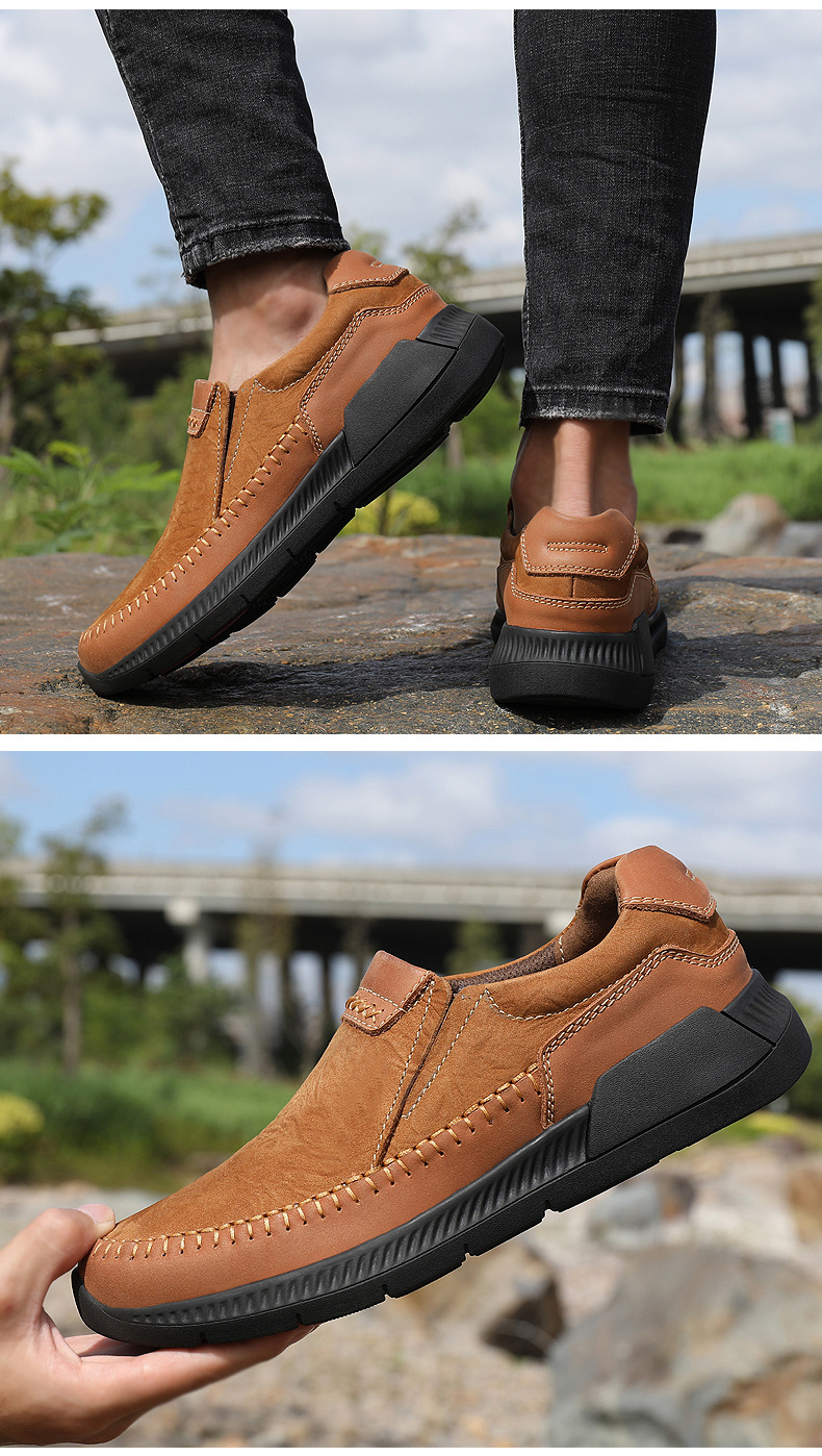 Herrenschuhe, matte Freizeitschuhe aus Leder, Retro-Schuhe, Slipper_voghion.com