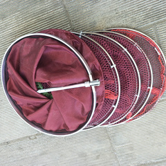 Wholesale universal positioning fish basket red stainless steel ring fish basket fisherman rubber coated fish net fishing gear