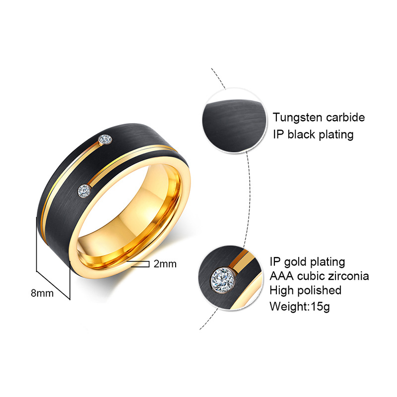 Tungsten Gold Ring