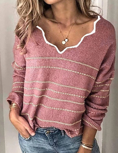 women s new pure color lace knit sweater  NSLK11383