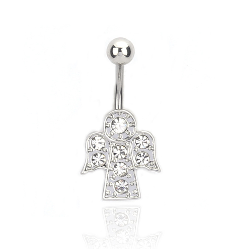 Fashion New Model Of Body Piercing Jewelry, Simple Bird-shaped Navel Ring With Diamonds, Korean Style Easy To Wear_voghion.com