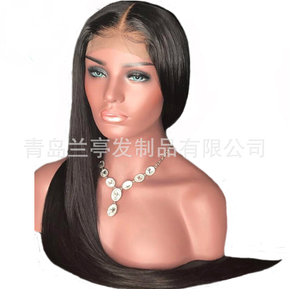 Hair Lace Front Wigs Straight Hair Glueless Lace Wigs Synthetic Long Silk Straight Natural Wig Heat Resistant Fiber Natural Black Hair Wig With Baby Hair For Black Women