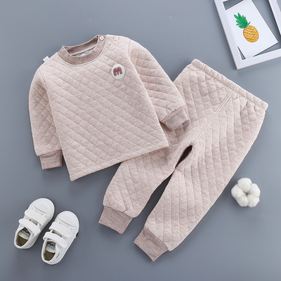 秋冬布达熊三层加厚保暖内衣内裤秋衣秋裤男女小中大童空气棉厂家|ms