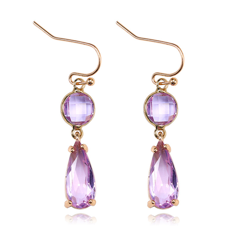 8g Weight Alloy Ear Needle Material Artificial Crystal Inlay Material Drop Earrings Classification 1 Pair Quantity Holiday, Daily Occasion Copper Material Geometric, Water Droplets Pattern Women's Gender Asymmetrical, Plating, Inlay Design Elegant Style Copper Elegant Asymmetrical Plating Inlay Geometric Water Droplets Artificial Crystal Drop Earrings 8