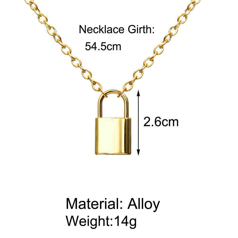 New Lock Metal Pendant Necklace Creative Wild Punk Wind Alloy Clavicle Chain display picture 1