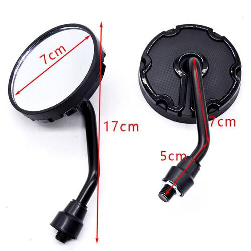 Motorcycle rearview mirror modified universal round mirror personalized electric vehicle scooter rear auxiliary mirror iron reflector
