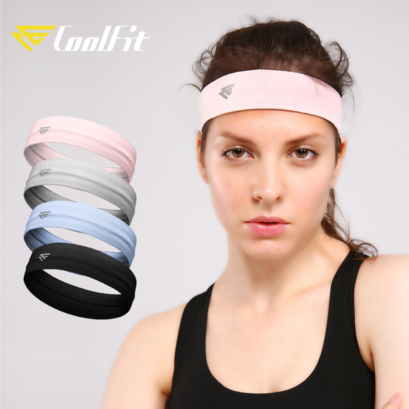 Coolfit Sports Headband Running Men's and Women's Yoga Non-Slip Silicone Band Sweat-Absorbent Headband Sweat-Conducting Anti-Perspirant Band
