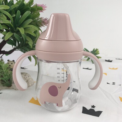 Tritan安全材质小象鸭嘴杯 260ml宝宝学饮杯儿童水杯硅胶学饮杯|ms
