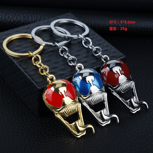 Movie peripheral Venom keychain black Spider-Man alloy car keychain bag pendant wholesale