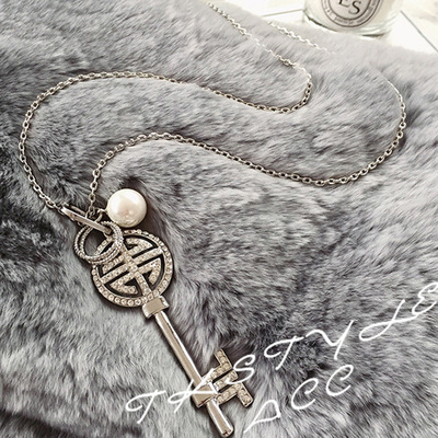 韩国新款项链 海报款钥匙造型长款项链 毛衣链饰品批发|ms