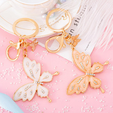 歐美創意鑲鑽蝴蝶鑰匙扣精品動物鑰匙圈掛件個性水鑽蜜蜂掛飾批發