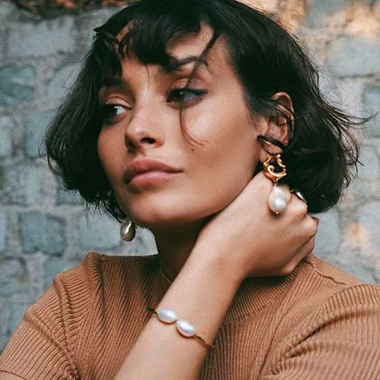 25g Weight Drop Earrings Classification 1 Pair Quantity 1 Pair Simple Style Waves Plating Freshwater Pearl Copper Drop Earrings