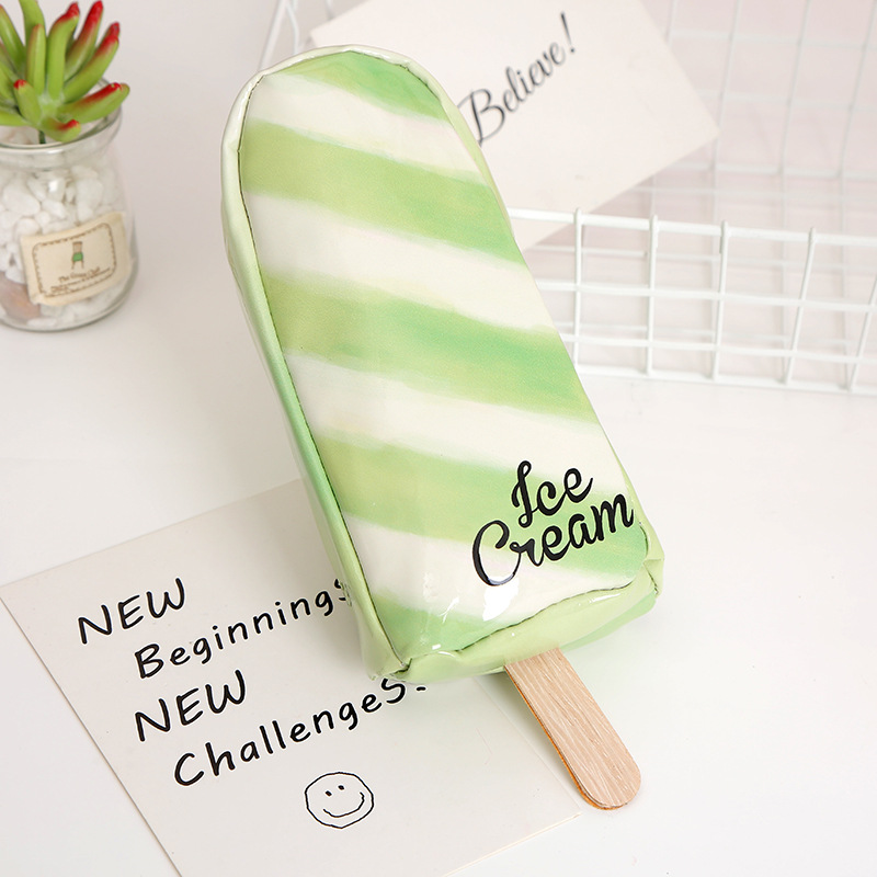 Nueva caricatura creativa snow cream pen bag gran capacidad para hombres y mujeres estudiantes PU pen bag papelería caja de lápiz de papelería detail image 10