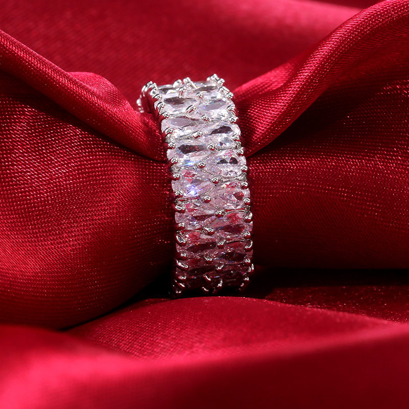 Bague zircon double goutte accessoire de mode élégant_voghion.com