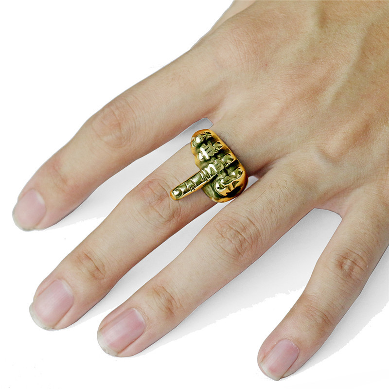 Retro Fist Middle Finger Opening Adjustable Ring Wholesale Nihaojewelry display picture 2