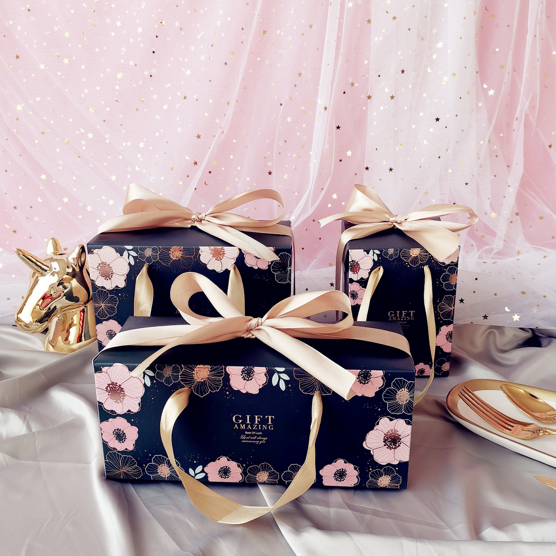 2020新款500克阿胶糕包装盒手提袋饼干花茶红糖纸盒固元糕礼品盒