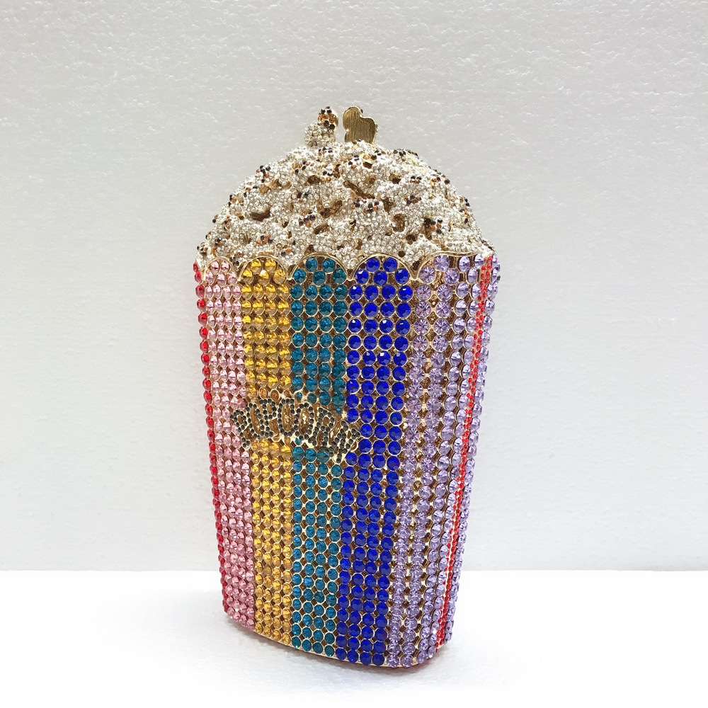 Túi clutch nữ đính kim cương dạ hội Popcorn Clutch — Màu đỏ, Màu xanh lam, Màu đen, Bảy màu chi tiết 10