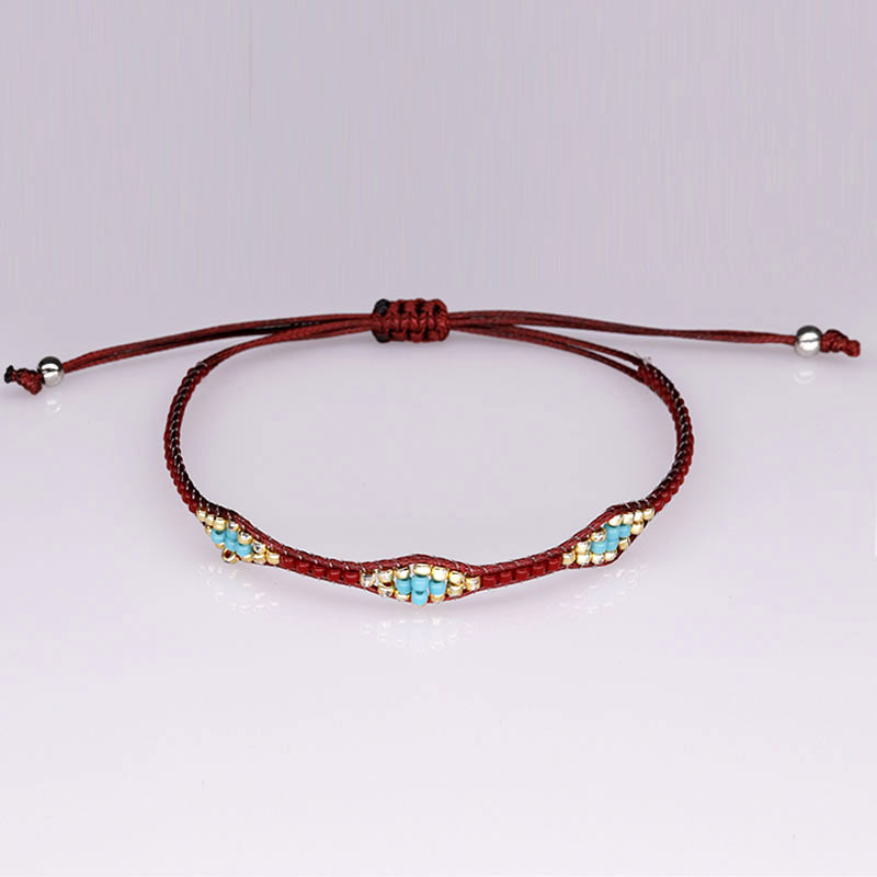 1 Stück Ethnischer Stil Mehrfarbig Perlen Wachslinie Stricken Frau Armbänder display picture 5
