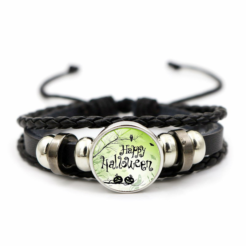 Halloween pärlarmband handflätat armband med ädelstenar_voghion.com