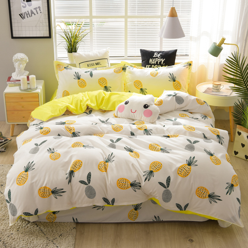 Explosive money 2019 winter pure cotton Brushed The bed Four piece suit Three-piece Suite sheet Quilt cover pillow case Home textiles Bedclothes