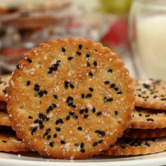 Black Sesame King Series Biscuits, Bulk Retail, Thin Crispy, Sweet Flavor, Meal Replacement, Breakfast Cookies, Snacks, Dropshipping, Contract Manufacturing