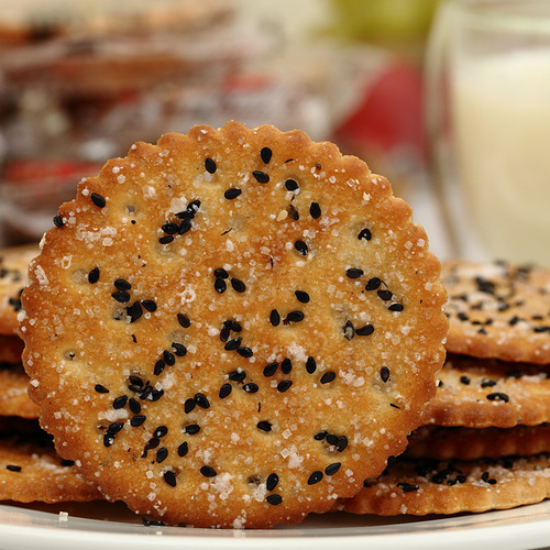 Black Sesame King Series Biscuits, Bulk Retail, Thin Crispy, Sweet Flavor, Meal Replacement, Breakfast Cookies, Snacks, Dropshipping, Contract Manufacturing