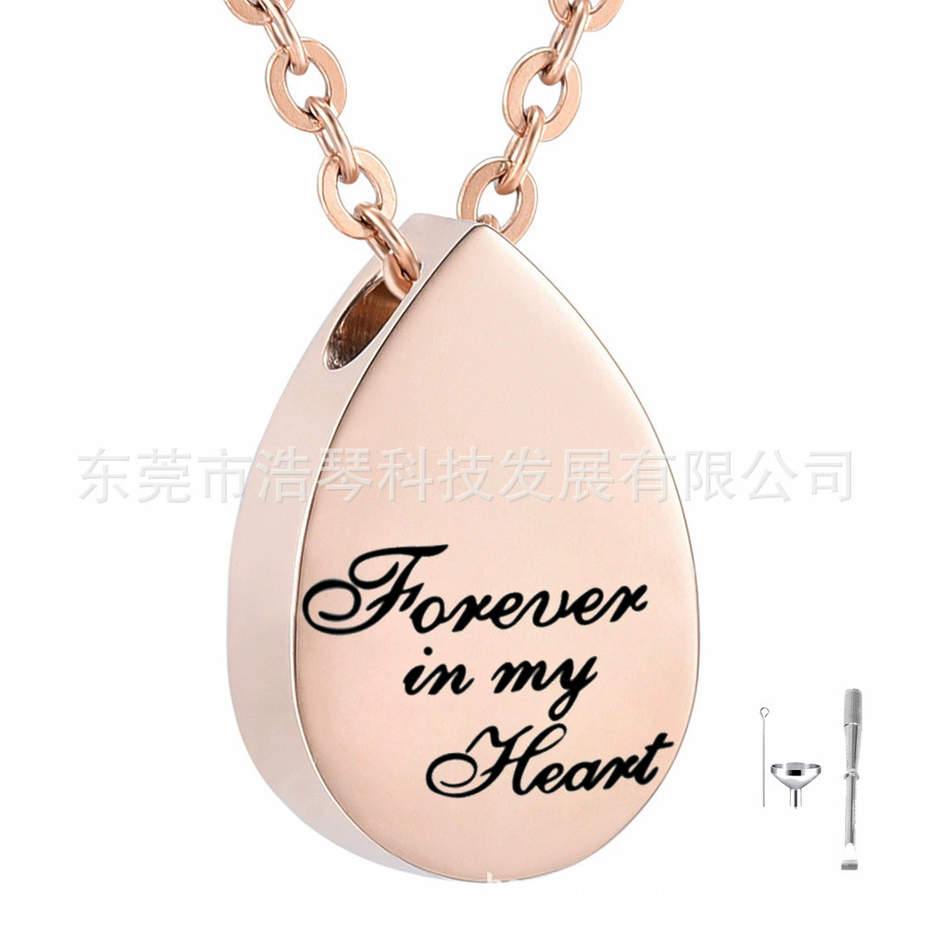 Памятное животное пепел ожерелье розовое золото капли в форме сердца Шкатулка кулон памятный кулон флакон духов
