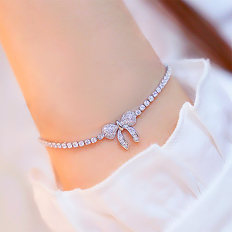 New Fashion Wild Bracelet Inlaid With Diamond Butterfly Bracelet Fashion Crystal Adjustment Bead Bracelet display picture 3