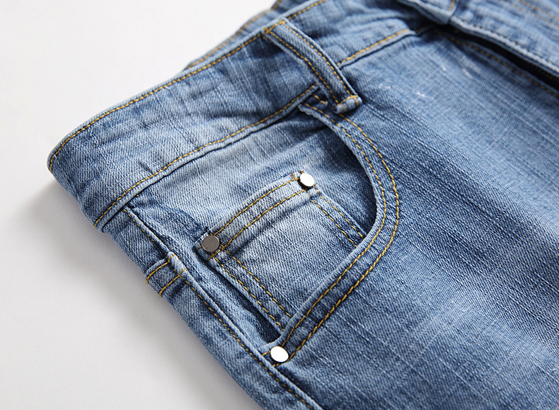 Jeans uomo taglio dritto effetto consumato moda casual_voghion.com