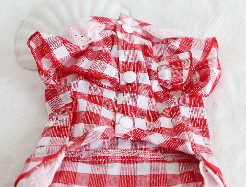 烫金格子花边裙