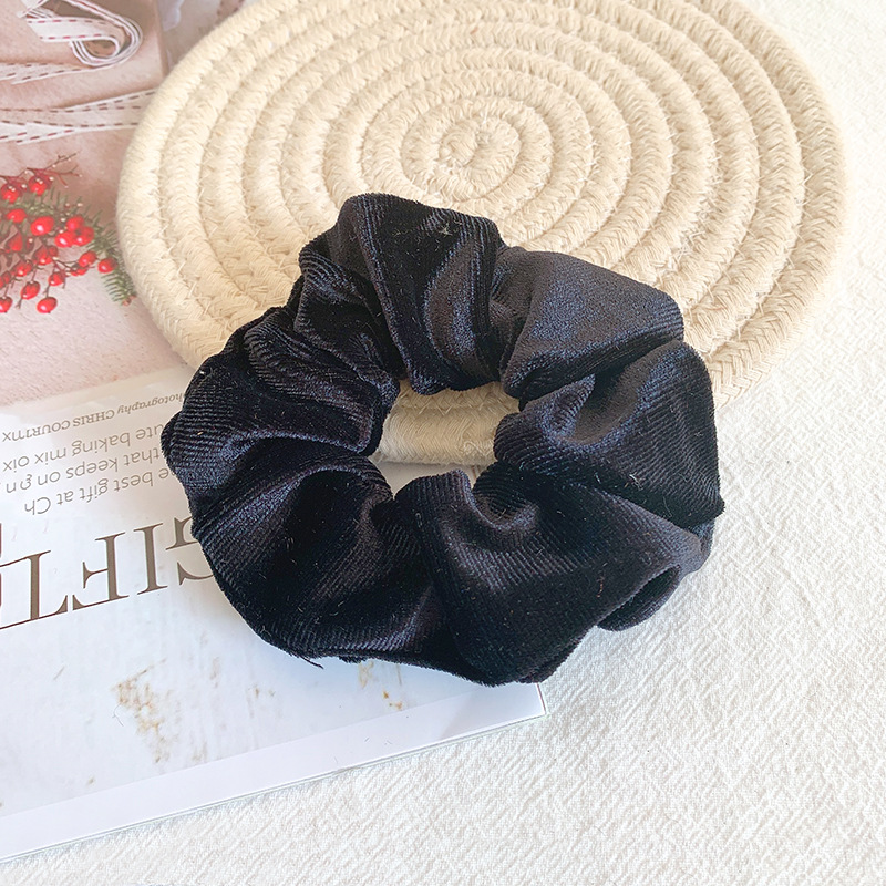 25g Weight Headwear Classification Women'S Gender Flocking Design Hot Hair Ring 46 Color Gold Velvet Large Intestine Hair Ring Head Flower Hair Scrunchies 8