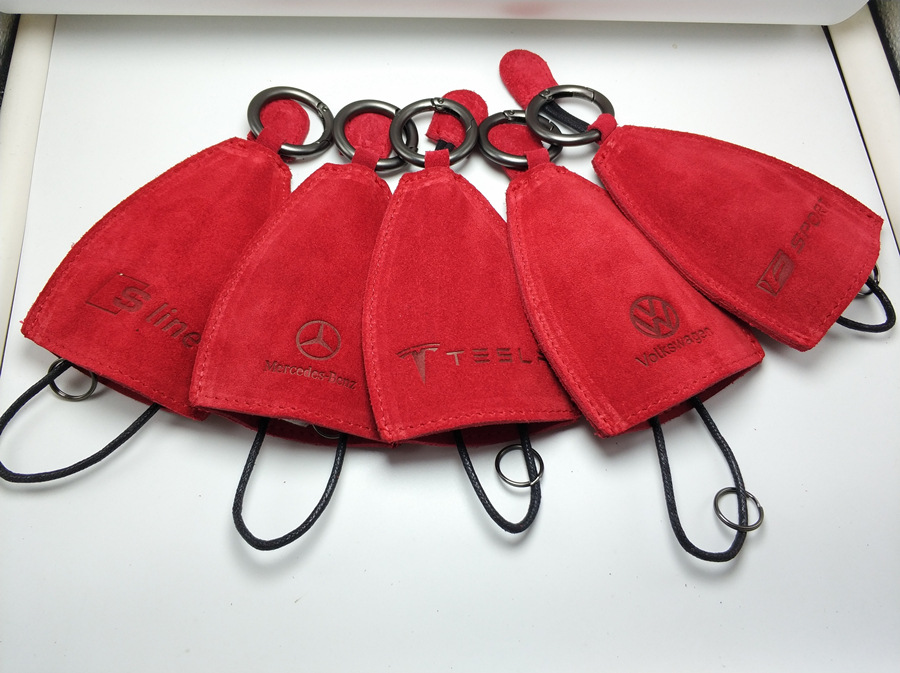 翻毛皮汽车钥匙包真皮抽拉车钥匙包钥匙套车用钥匙包男女通用