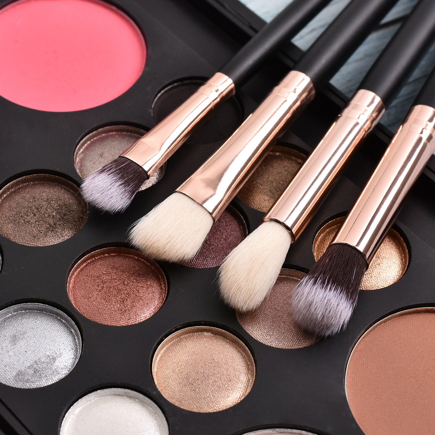 Black Rose Gold Makeup Brush Set 8