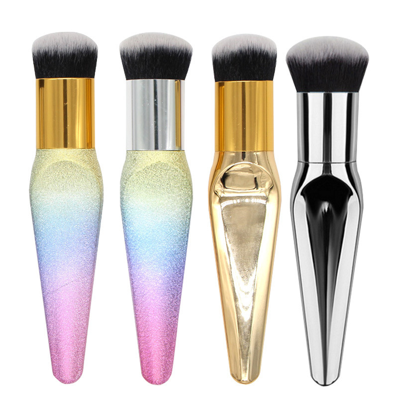 High-End Single Chubby Bb Cream Brush Metal Handle Foundation Brush Loose Powder Brush Makeup Tools Manufacturer Spot Wholesale