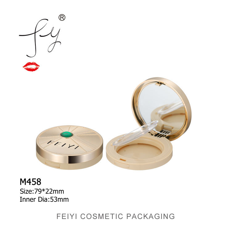 镶珠镭射面 内附化妆镜 粉饼盒 塑料彩妆包材 M458