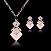 Cross border Explosive money Opal Diamond Necklace Earrings suit jewelry Light extravagance Rhinestone wedding Jewelry suit