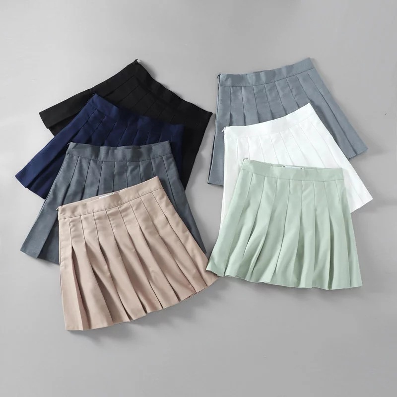 Striped High Waist A-Line Pleated Short Skirt NSZQW115386