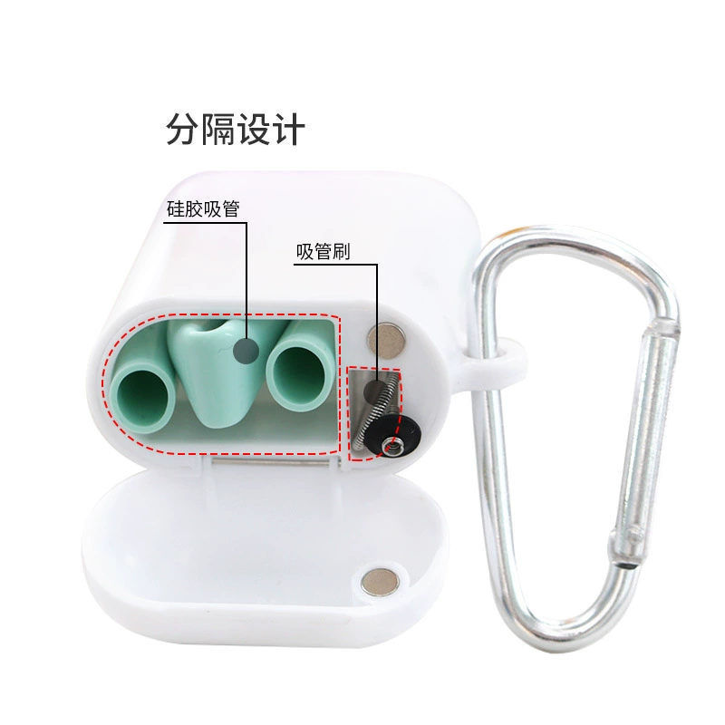 Straw, portable multi-use ecological silicone pack, upgraded version