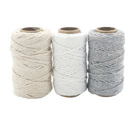 吊牌棉线 工艺包装线 服装辅料棉线 1.5mm单色棉线彩色三股棉绳子