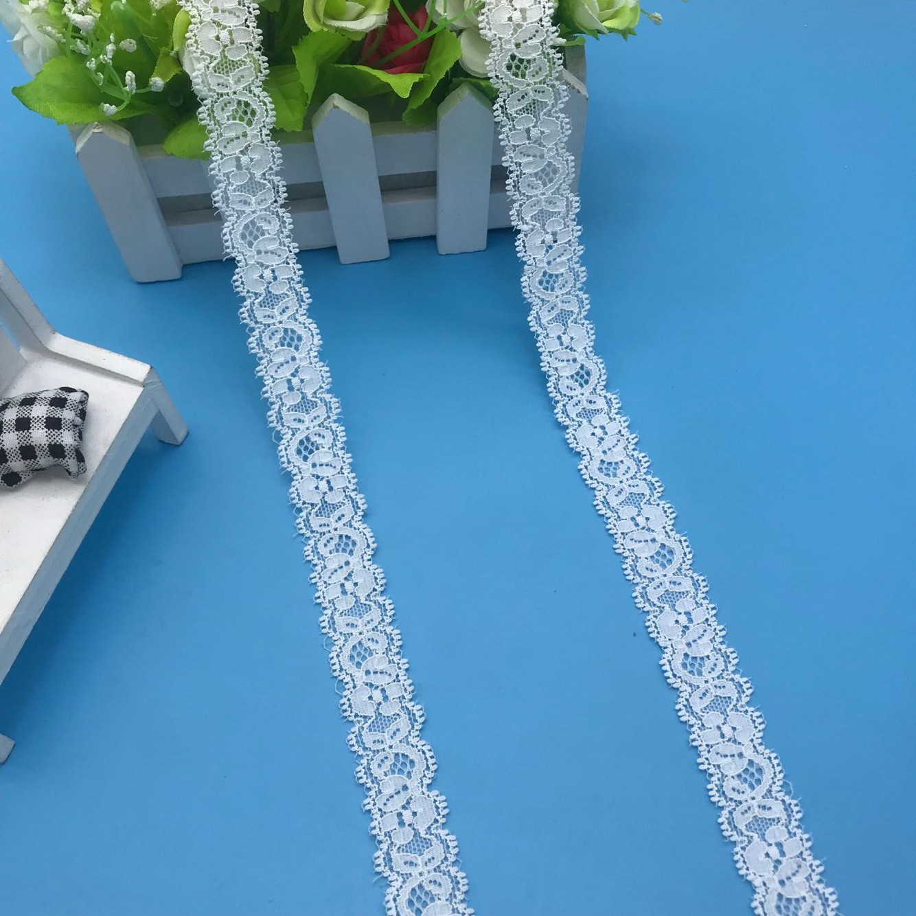 【闽达花边】婚纱围巾服装童装内衣文胸袜子辅料 弹力蕾丝花边