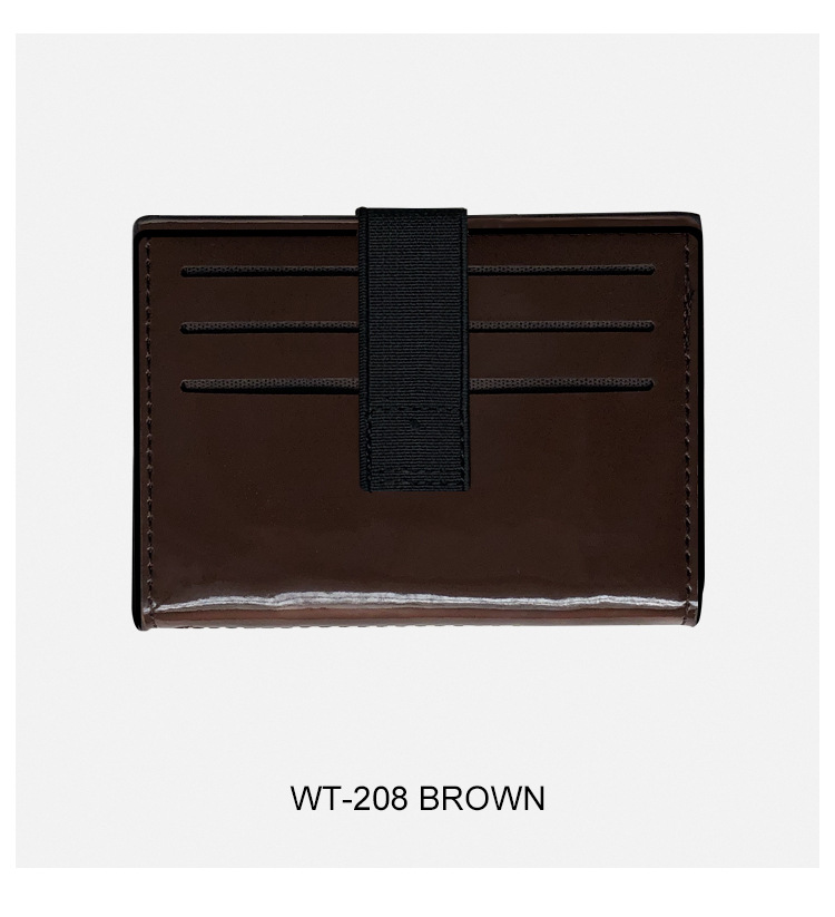 37g Weight Buckle Closure Type Pu Leather Material Solid Color Pattern Unisex Gender Black Color New Shiny Coin Purse Women's Small Card Bag Pu Card Bag Fashion Id Card Holder Summer Promotion Wholesale Nihaojewelry 6
