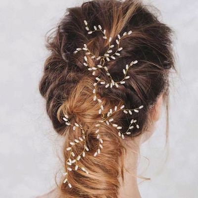 Hairpin hair clip hair accessories for women Handmade headdress pearl hairpin headdress pin white wedding dress accessories